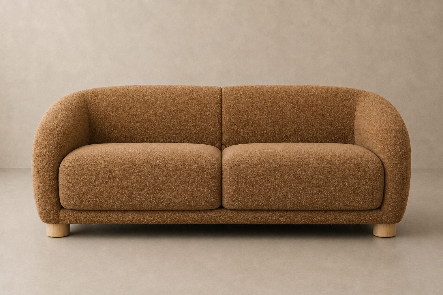 Taupe Sculptural Lounge Sofa